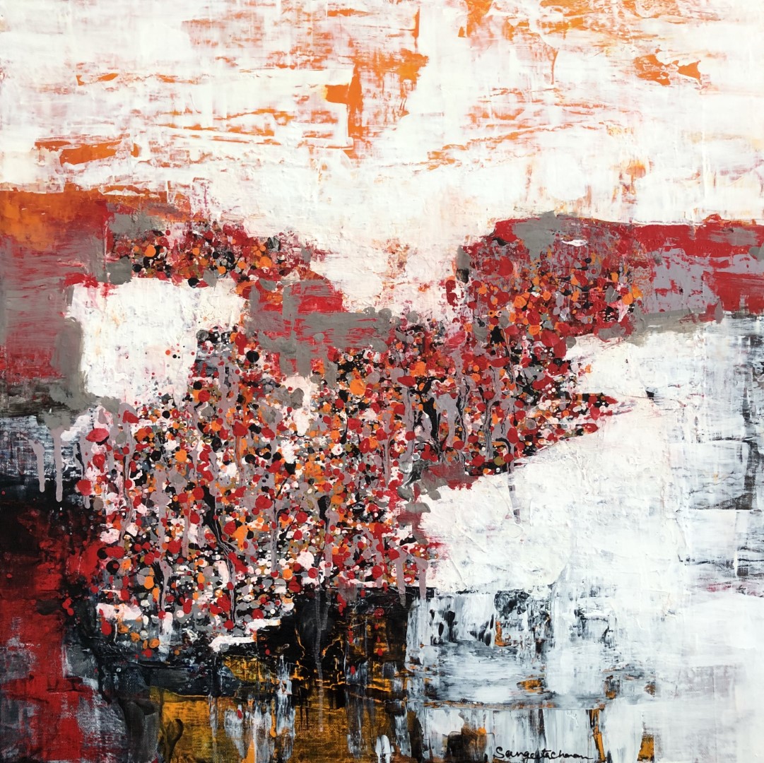 New horizon - Dreamscapes: Paintings/Landscapes: Mixed media on canvas, 24"×24", USD 900